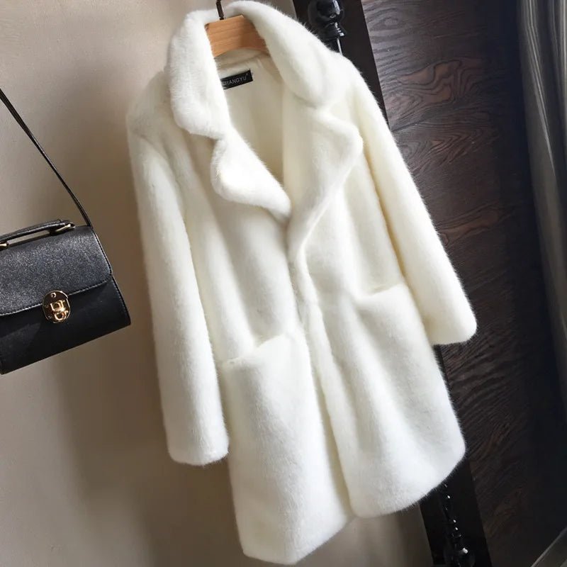 Lmitation Mink Plush Fur Coat Female 2021 Winter Thick High end Rex Rabbit Hair Fur Coats Plus size Warm Women Faux Fur Coats - MAGUSTA BEAUTY
