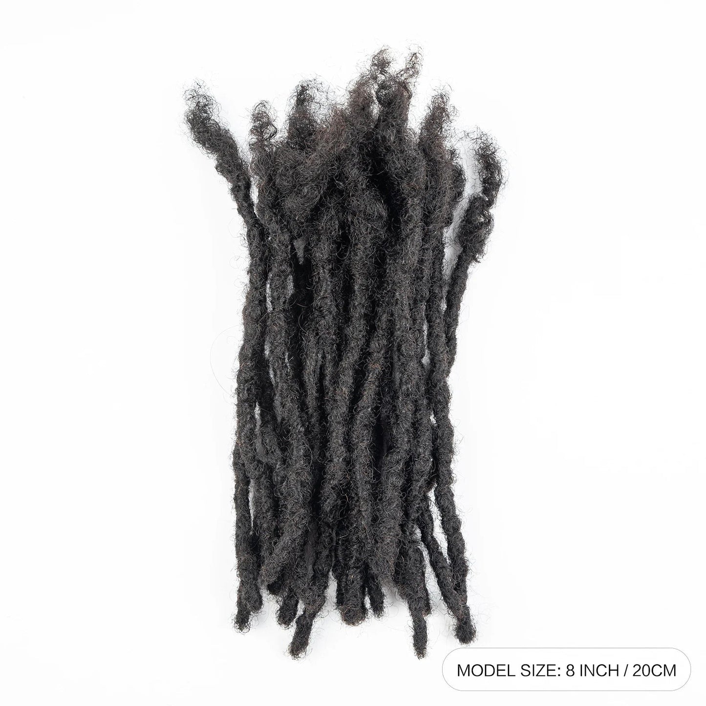 Loc Extension Human Hair 0.6cm Width 8inch 50 Strands Handmade Dreadlock Inter Extension Human Hair for Women/Men/Kids - MAGUSTA BEAUTY