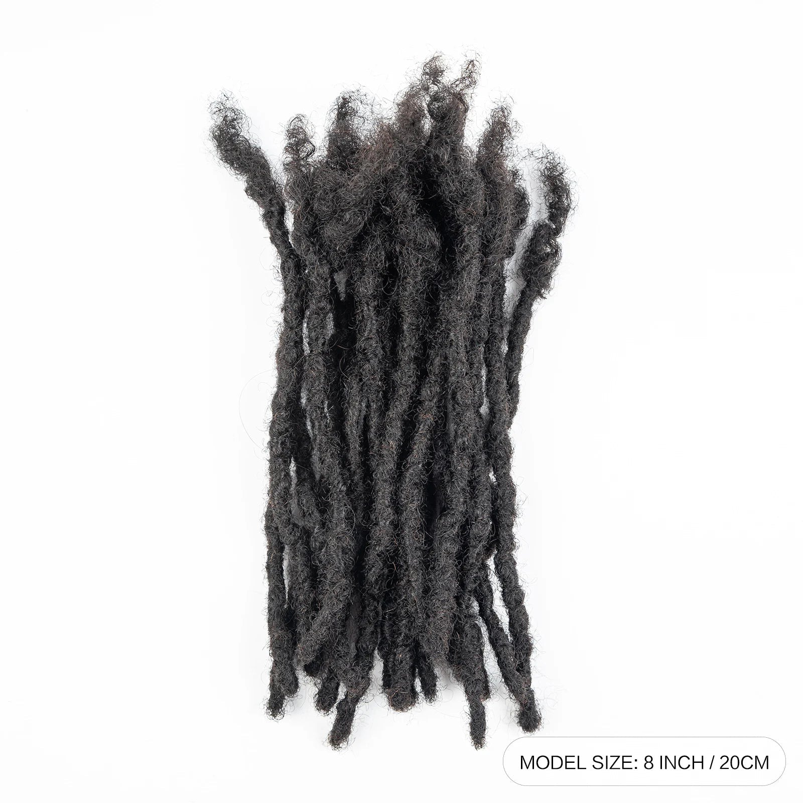 Loc Extension Human Hair 0.6cm Width 8inch 50 Strands Handmade Dreadlock Inter Extension Human Hair for Women/Men/Kids - MAGUSTA BEAUTY