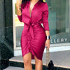 Long Sleeve Elegant Skinny Office Lady Mini Dress For Women Sexy deep V-neck Black Package Hip Bodycon Dresses Casual Robe - MAGUSTA BEAUTY