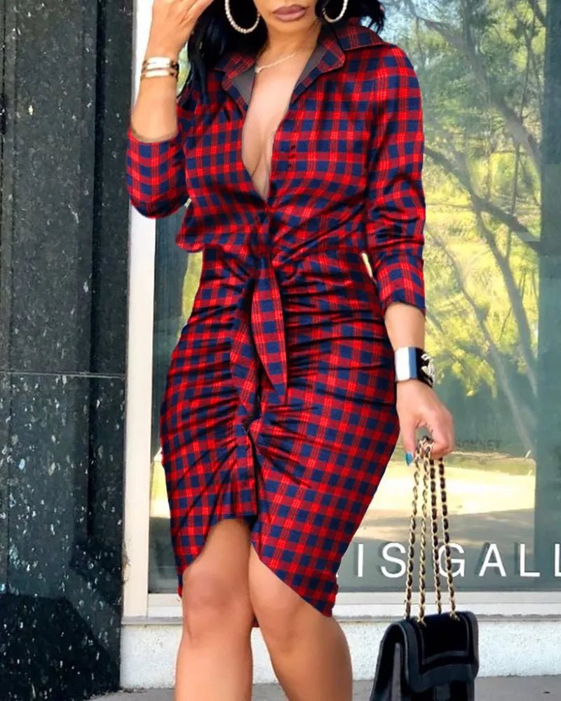 Long Sleeve Elegant Skinny Office Lady Mini Dress For Women Sexy deep V-neck Black Package Hip Bodycon Dresses Casual Robe - MAGUSTA BEAUTY