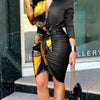 Long Sleeve Elegant Skinny Office Lady Mini Dress For Women Sexy deep V-neck Black Package Hip Bodycon Dresses Casual Robe - MAGUSTA BEAUTY