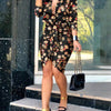 Long Sleeve Elegant Skinny Office Lady Mini Dress For Women Sexy deep V-neck Black Package Hip Bodycon Dresses Casual Robe - MAGUSTA BEAUTY