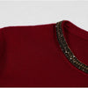 Luxury Crystal Long Evening Dresses Women 2 Piece Women Skirt Suits Beading Knitting Cardigans Sweater Long Pencil Skirts Sets - MAGUSTA BEAUTY