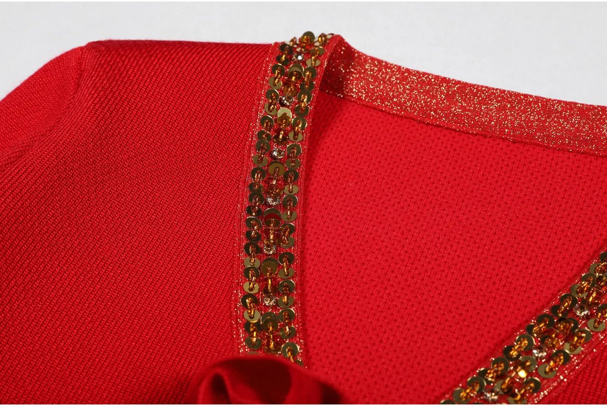 Luxury Crystal Long Evening Dresses Women 2 Piece Women Skirt Suits Beading Knitting Cardigans Sweater Long Pencil Skirts Sets - MAGUSTA BEAUTY