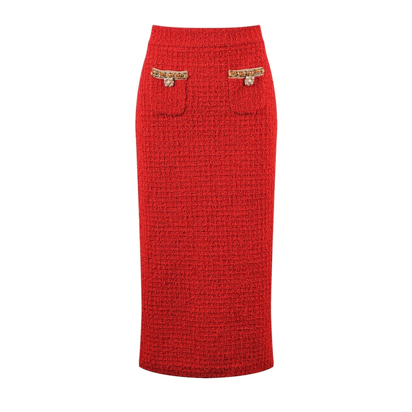 Luxury Crystal Long Evening Dresses Women 2 Piece Women Skirt Suits Beading Knitting Cardigans Sweater Long Pencil Skirts Sets - MAGUSTA BEAUTY