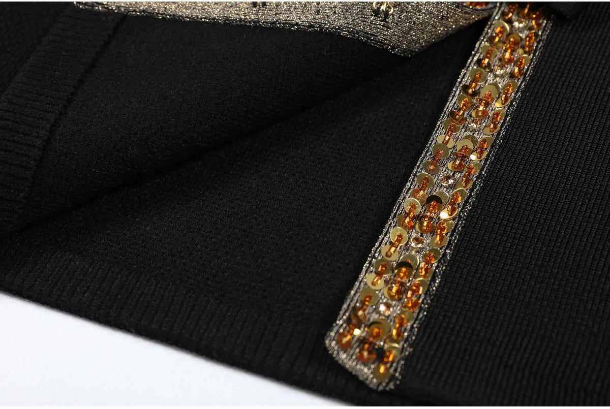 Luxury Crystal Long Evening Dresses Women 2 Piece Women Skirt Suits Beading Knitting Cardigans Sweater Long Pencil Skirts Sets - MAGUSTA BEAUTY