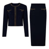 Luxury Crystal Long Evening Dresses Women 2 Piece Women Skirt Suits Beading Knitting Cardigans Sweater Long Pencil Skirts Sets - MAGUSTA BEAUTY