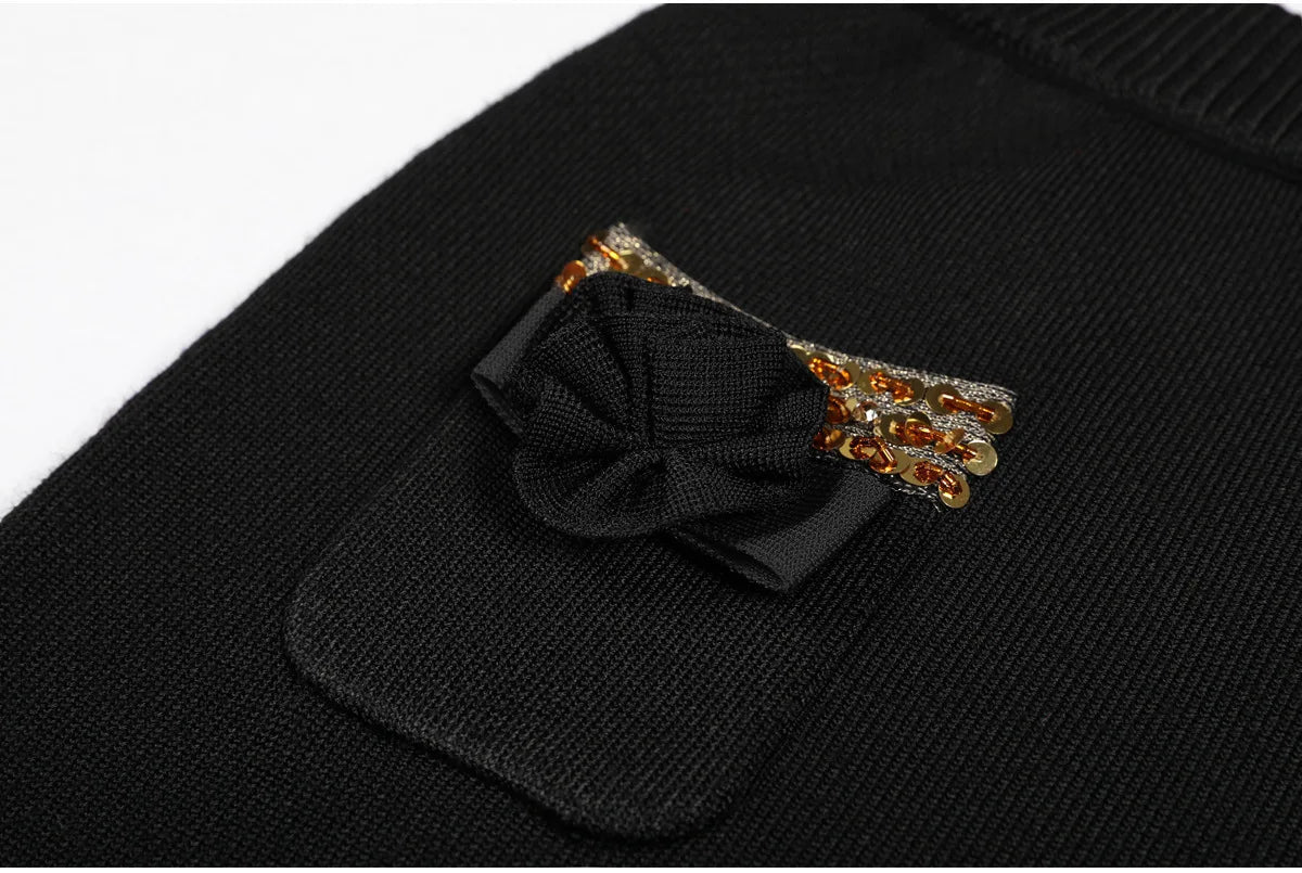 Luxury Crystal Long Evening Dresses Women 2 Piece Women Skirt Suits Beading Knitting Cardigans Sweater Long Pencil Skirts Sets - MAGUSTA BEAUTY