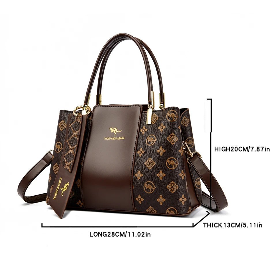 Luxury Handbag Fashion Print Large Capacity Soft Leather Women Shoulder Crossbody Bag Leisure Designer Ladies Purses and Handbag - MAGUSTA BEAUTY