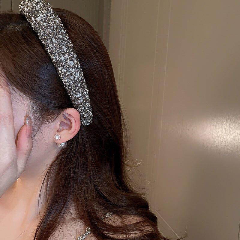 Luxury Inlaid Rhinestone HairBands for Women Korean Fashion Hair Pressure Headband Small Pearl Wedding Hair Jewelry - MAGUSTA BEAUTY
