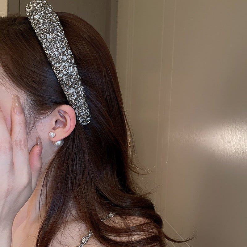 Luxury Inlaid Rhinestone HairBands for Women Korean Fashion Hair Pressure Headband Small Pearl Wedding Hair Jewelry - MAGUSTA BEAUTY