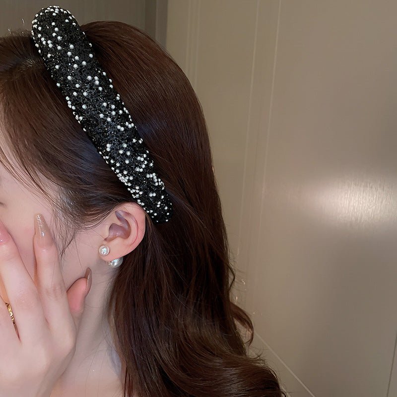 Luxury Inlaid Rhinestone HairBands for Women Korean Fashion Hair Pressure Headband Small Pearl Wedding Hair Jewelry - MAGUSTA BEAUTY