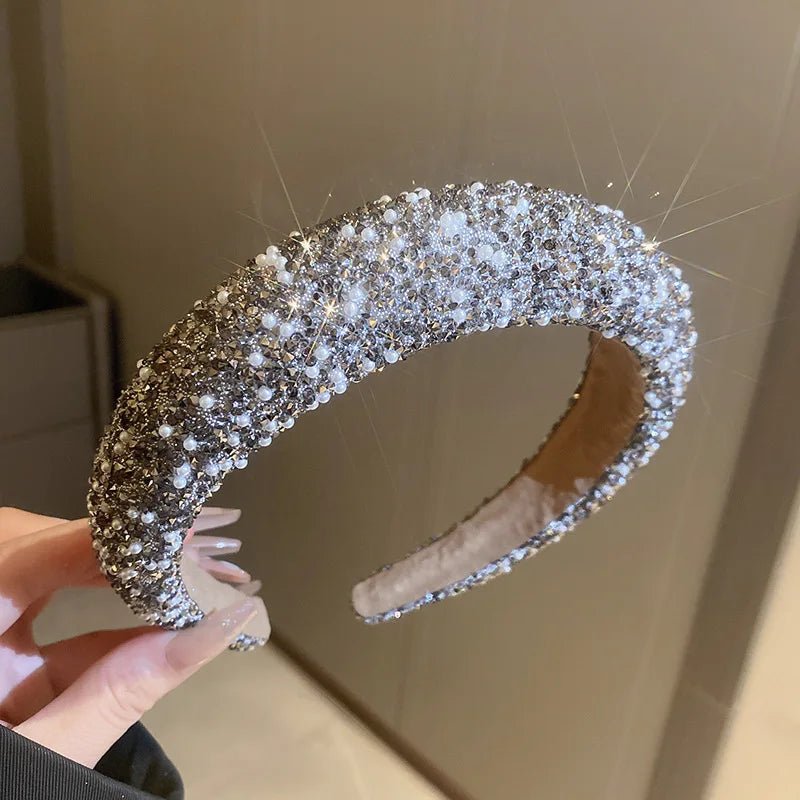 Luxury Inlaid Rhinestone HairBands for Women Korean Fashion Hair Pressure Headband Small Pearl Wedding Hair Jewelry - MAGUSTA BEAUTY