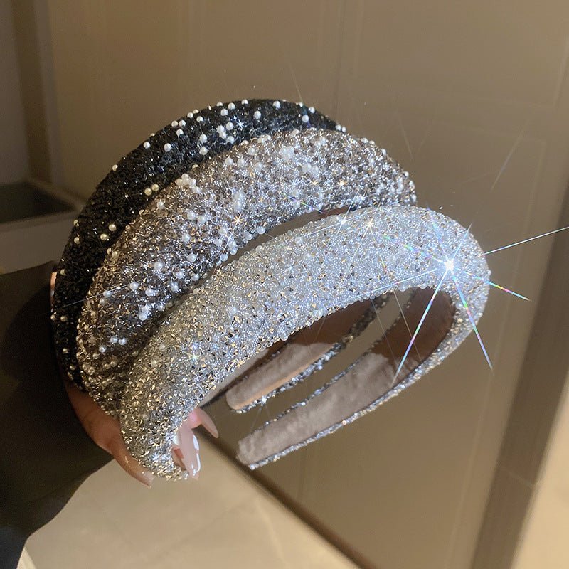 Luxury Inlaid Rhinestone HairBands for Women Korean Fashion Hair Pressure Headband Small Pearl Wedding Hair Jewelry - MAGUSTA BEAUTY