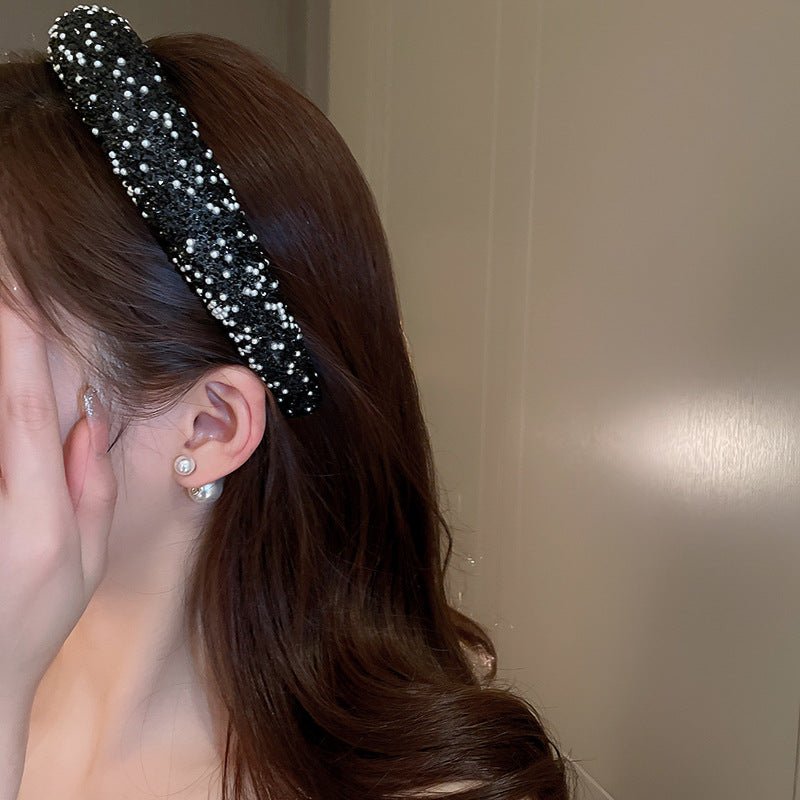 Luxury Inlaid Rhinestone HairBands for Women Korean Fashion Hair Pressure Headband Small Pearl Wedding Hair Jewelry - MAGUSTA BEAUTY