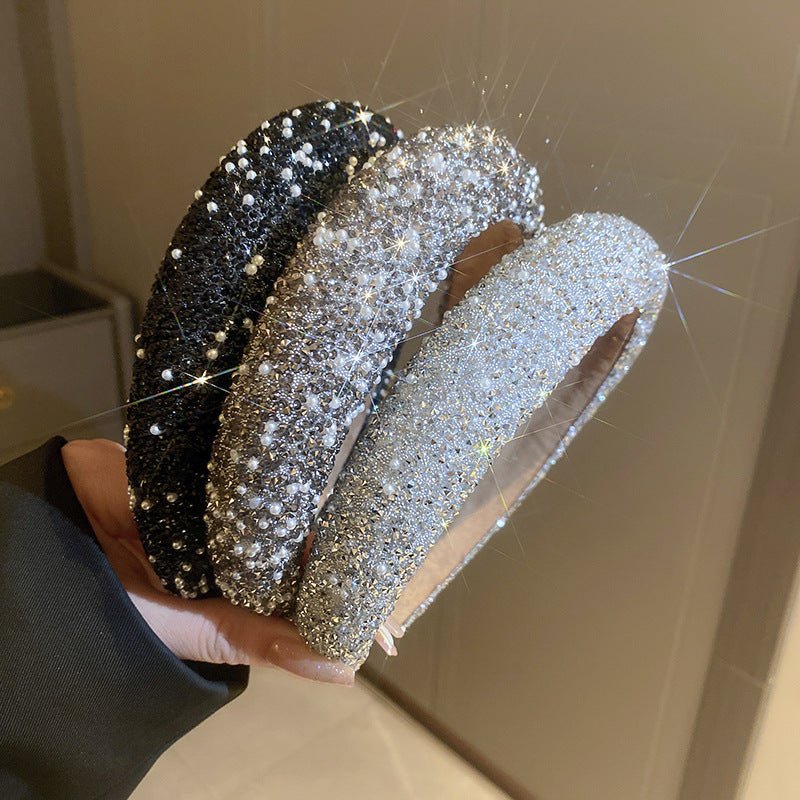 Luxury Inlaid Rhinestone HairBands for Women Korean Fashion Hair Pressure Headband Small Pearl Wedding Hair Jewelry - MAGUSTA BEAUTY