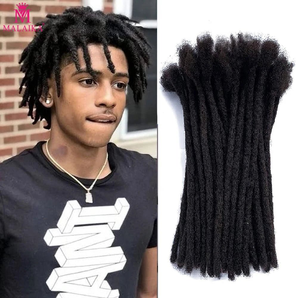Malaika Locs Extension Human Hair 8 Inch Full Handmade Permanent Dreadlock 0.6cm Dreadlock Extension 30 Str Human Hair Locs - MAGUSTA BEAUTY