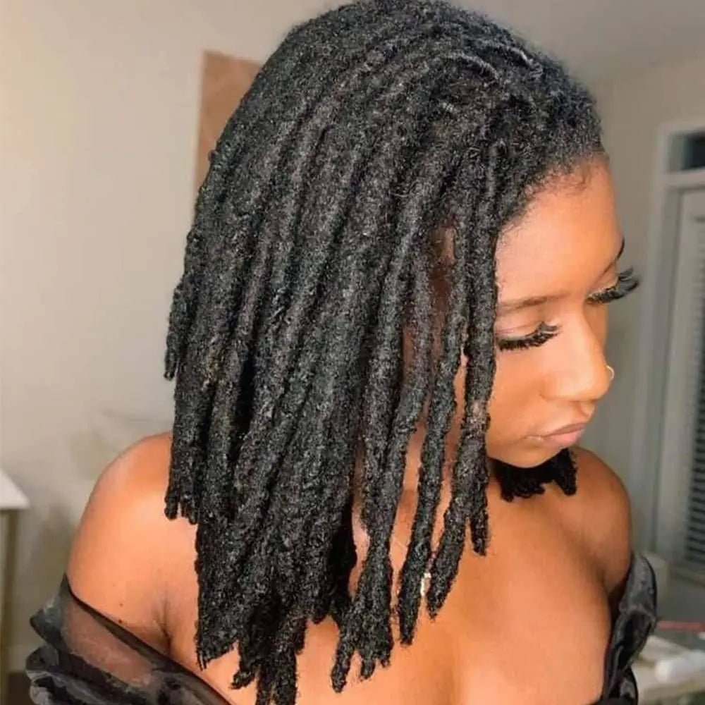 Malaika Locs Extension Human Hair 8 Inch Full Handmade Permanent Dreadlock 0.6cm Dreadlock Extension 30 Str Human Hair Locs - MAGUSTA BEAUTY