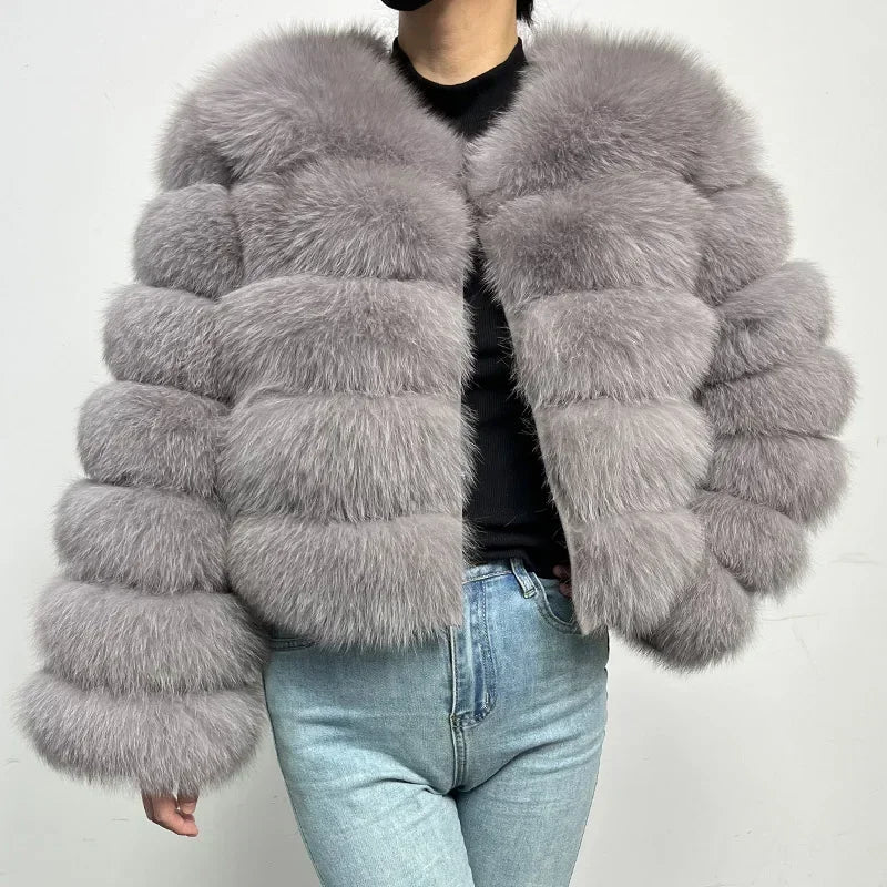 Maomaokong 2025 Natural Real Fox Fur Coat Women Winter Warm Luxury Fur Jacket Detachable Long Sleeves Female Vest Furry Coats - MAGUSTA BEAUTY