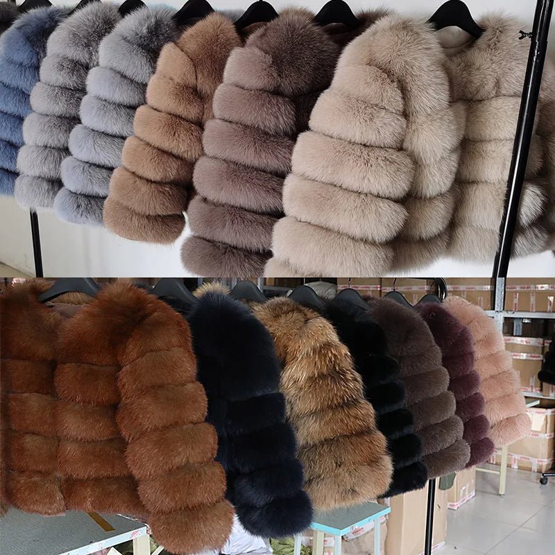 Maomaokong 2025 Natural Real Fox Fur Coat Women Winter Warm Luxury Fur Jacket Detachable Long Sleeves Female Vest Furry Coats - MAGUSTA BEAUTY