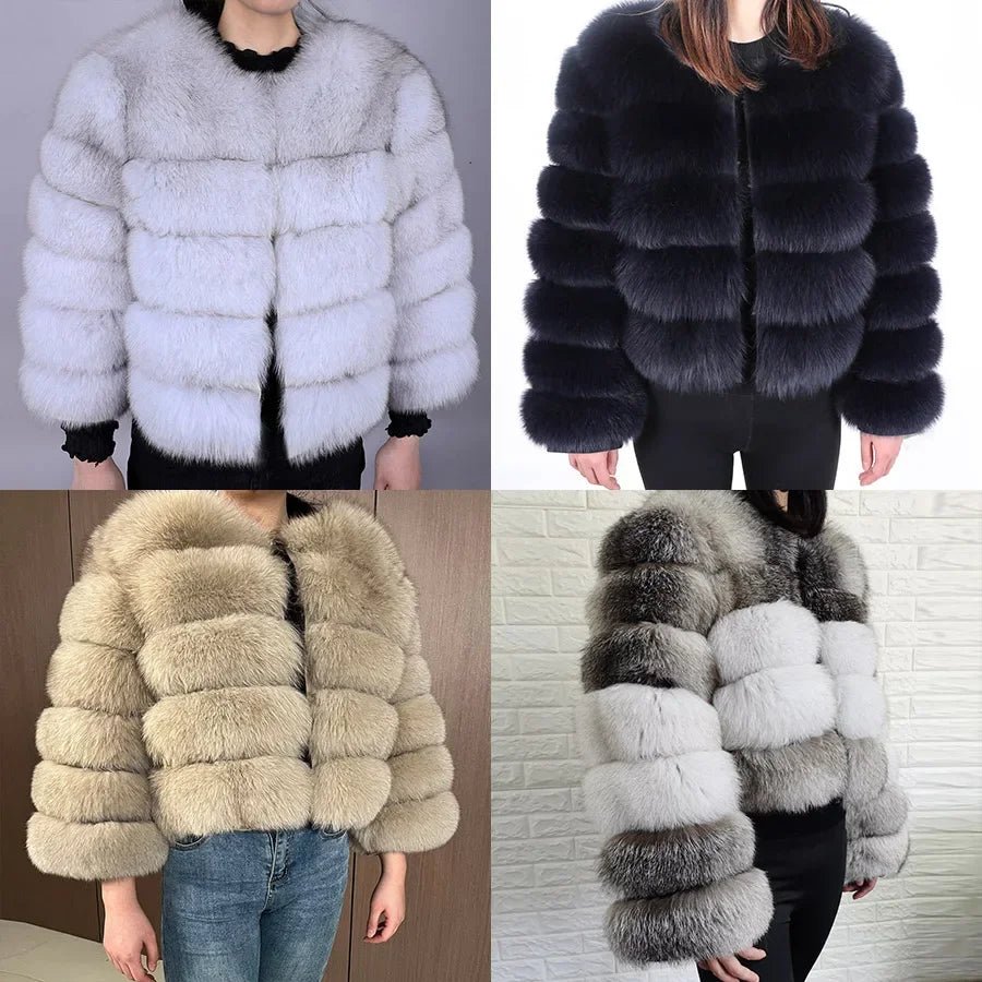 Maomaokong 2025 Natural Real Fox Fur Coat Women Winter Warm Luxury Fur Jacket Detachable Long Sleeves Female Vest Furry Coats - MAGUSTA BEAUTY