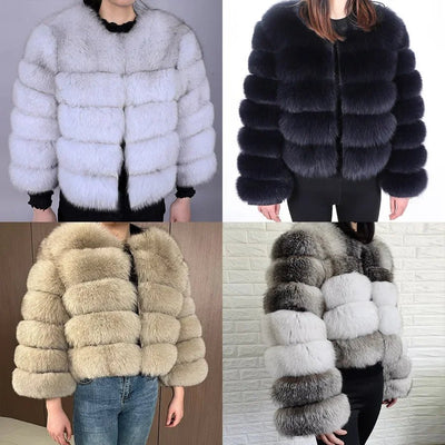 Maomaokong 2025 Natural Real Fox Fur Coat Women Winter Warm Luxury Fur Jacket Detachable Long Sleeves Female Vest Furry Coats - MAGUSTA BEAUTY