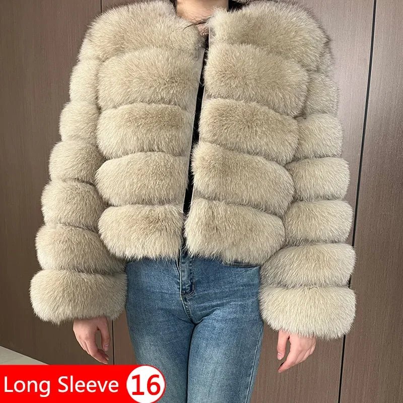 Maomaokong 2025 Natural Real Fox Fur Coat Women Winter Warm Luxury Fur Jacket Detachable Long Sleeves Female Vest Furry Coats - MAGUSTA BEAUTY
