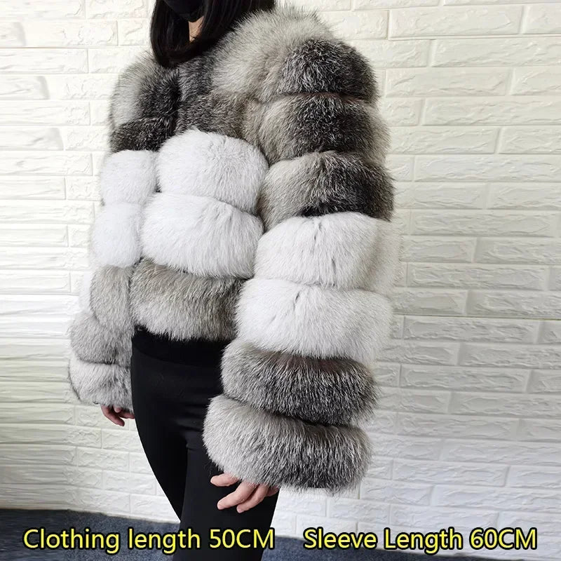 Maomaokong 2025 Natural Real Fox Fur Coat Women Winter Warm Luxury Fur Jacket Detachable Long Sleeves Female Vest Furry Coats - MAGUSTA BEAUTY