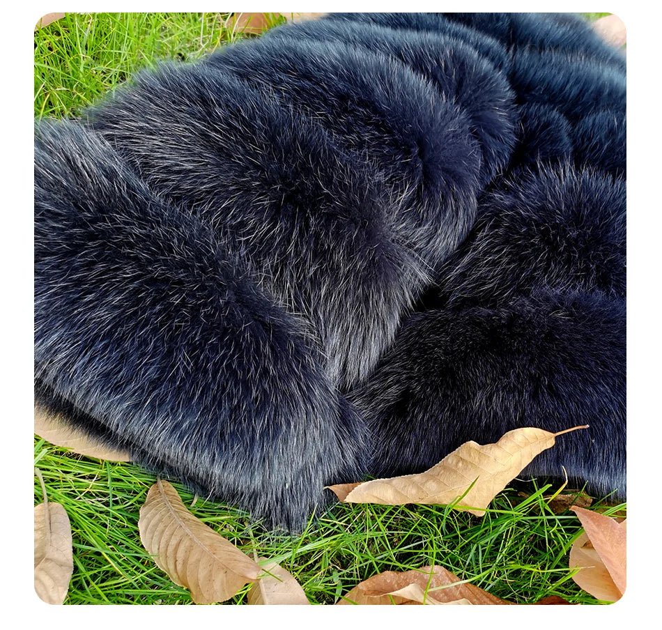 Maomaokong 2025 Natural Real Fox Fur Coat Women Winter Warm Luxury Fur Jacket Detachable Long Sleeves Female Vest Furry Coats - MAGUSTA BEAUTY