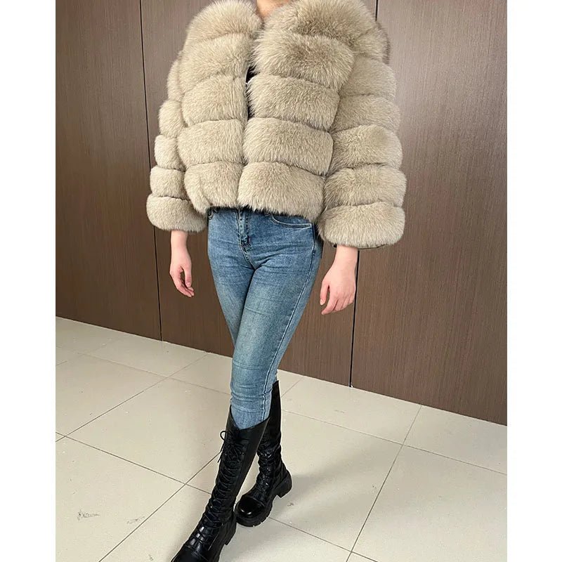 Maomaokong 2025 Natural Real Fox Fur Coat Women Winter Warm Luxury Fur Jacket Detachable Long Sleeves Female Vest Furry Coats - MAGUSTA BEAUTY