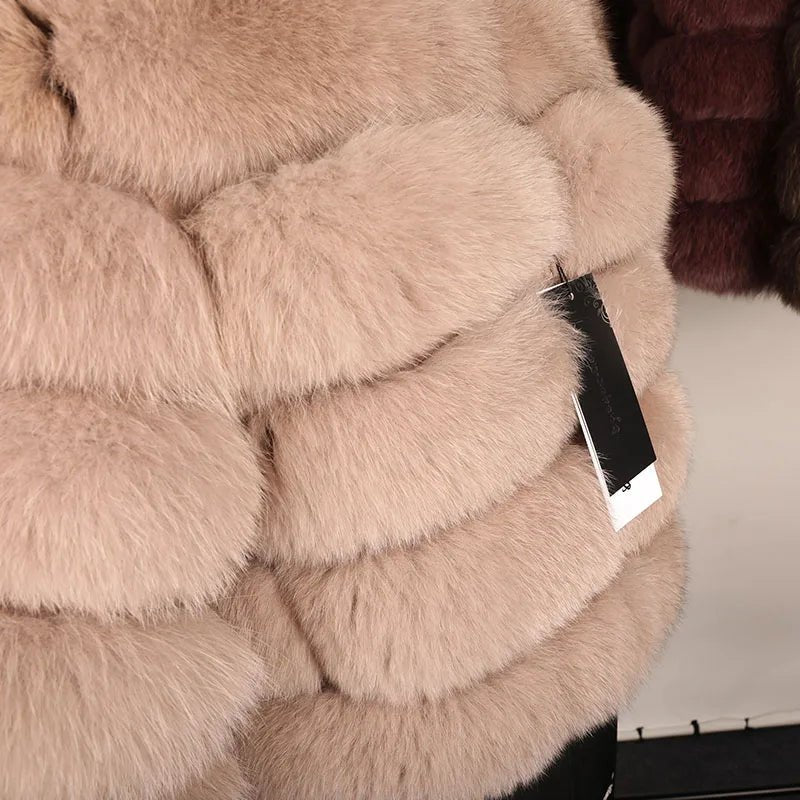 Maomaokong 2025 Natural Real Fox Fur Coat Women Winter Warm Luxury Fur Jacket Detachable Long Sleeves Female Vest Furry Coats - MAGUSTA BEAUTY