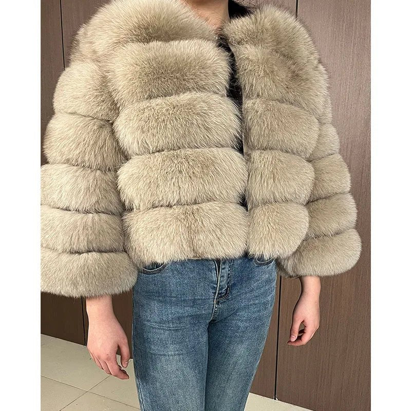 Maomaokong 2025 Natural Real Fox Fur Coat Women Winter Warm Luxury Fur Jacket Detachable Long Sleeves Female Vest Furry Coats - MAGUSTA BEAUTY