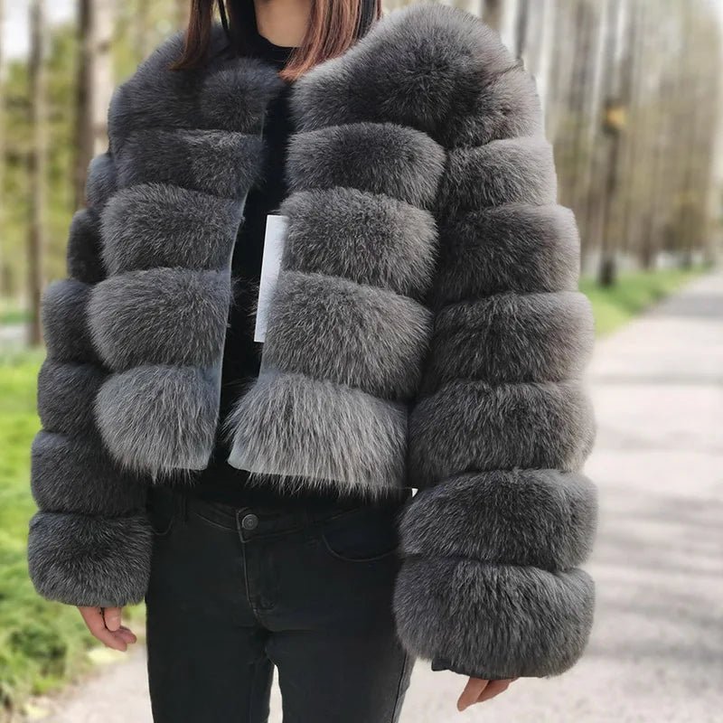 Maomaokong 2025 Natural Real Fox Fur Coat Women Winter Warm Luxury Fur Jacket Detachable Long Sleeves Female Vest Furry Coats - MAGUSTA BEAUTY