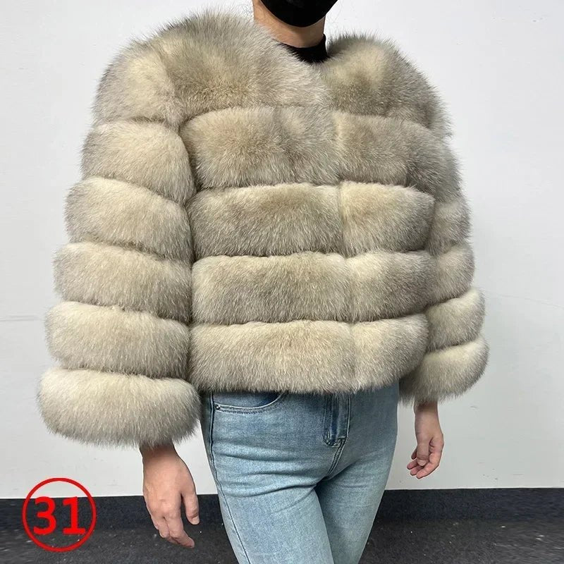 Maomaokong 2025 Natural Real Fox Fur Coat Women Winter Warm Luxury Fur Jacket Detachable Long Sleeves Female Vest Furry Coats - MAGUSTA BEAUTY