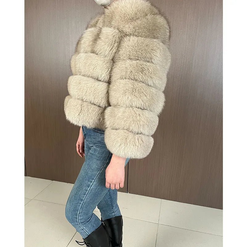 Maomaokong 2025 Natural Real Fox Fur Coat Women Winter Warm Luxury Fur Jacket Detachable Long Sleeves Female Vest Furry Coats - MAGUSTA BEAUTY