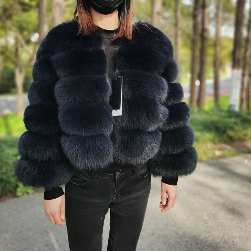 Maomaokong 2025 Natural Real Fox Fur Coat Women Winter Warm Luxury Fur Jacket Detachable Long Sleeves Female Vest Furry Coats - MAGUSTA BEAUTY