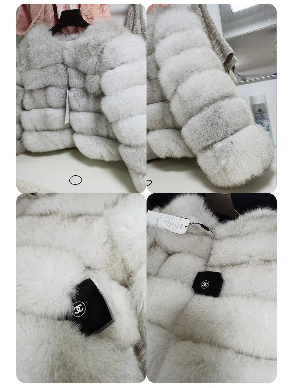 Maomaokong 2025 Natural Real Fox Fur Coat Women Winter Warm Luxury Fur Jacket Detachable Long Sleeves Female Vest Furry Coats - MAGUSTA BEAUTY
