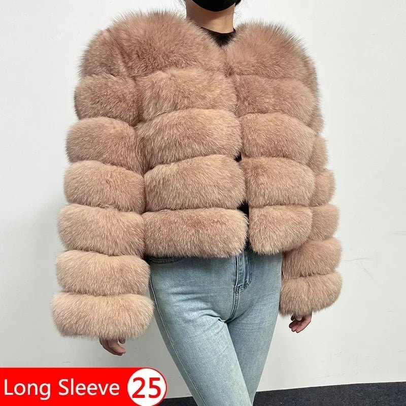 Maomaokong 2025 Natural Real Fox Fur Coat Women Winter Warm Luxury Fur Jacket Detachable Long Sleeves Female Vest Furry Coats - MAGUSTA BEAUTY