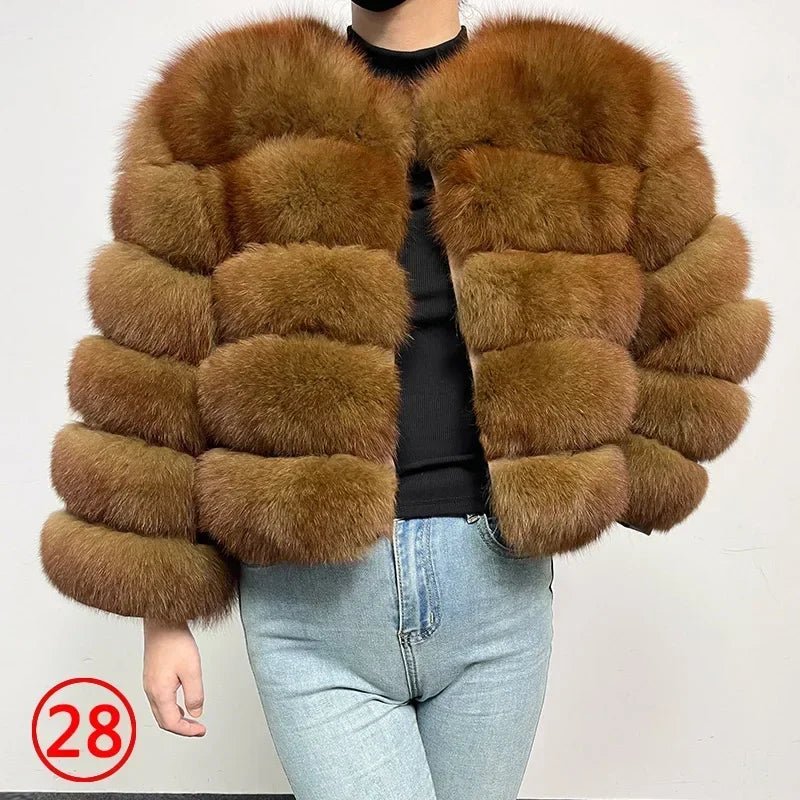 Maomaokong 2025 Natural Real Fox Fur Coat Women Winter Warm Luxury Fur Jacket Detachable Long Sleeves Female Vest Furry Coats - MAGUSTA BEAUTY