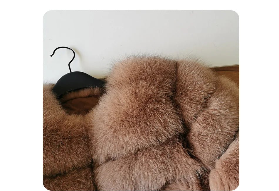 Maomaokong 2025 Natural Real Fox Fur Coat Women Winter Warm Luxury Fur Jacket Detachable Long Sleeves Female Vest Furry Coats - MAGUSTA BEAUTY