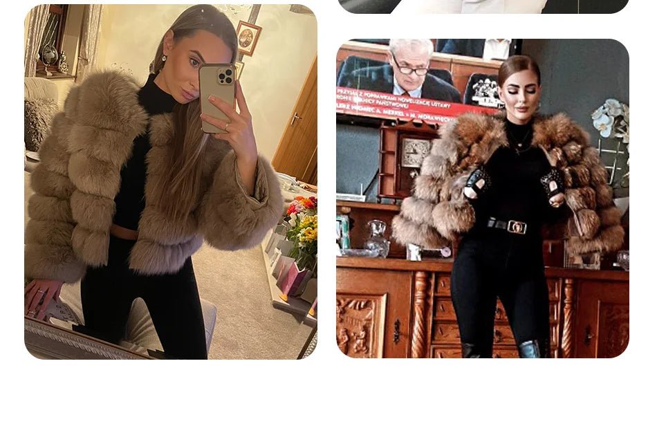 Maomaokong 2025 Natural Real Fox Fur Coat Women Winter Warm Luxury Fur Jacket Detachable Long Sleeves Female Vest Furry Coats - MAGUSTA BEAUTY