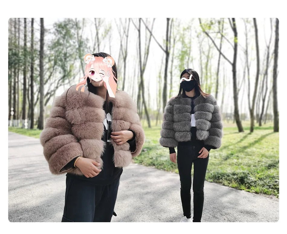 Maomaokong 2025 Natural Real Fox Fur Coat Women Winter Warm Luxury Fur Jacket Detachable Long Sleeves Female Vest Furry Coats - MAGUSTA BEAUTY