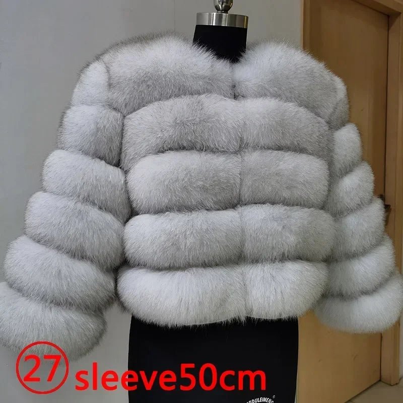 Maomaokong 2025 Natural Real Fox Fur Coat Women Winter Warm Luxury Fur Jacket Detachable Long Sleeves Female Vest Furry Coats - MAGUSTA BEAUTY