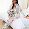 Matching Christmas Pajamas Set for Family Festive Tree Print Sleepwear for Mommy and Me Matching Tops and Pants for a Cozy - MAGUSTA BEAUTY