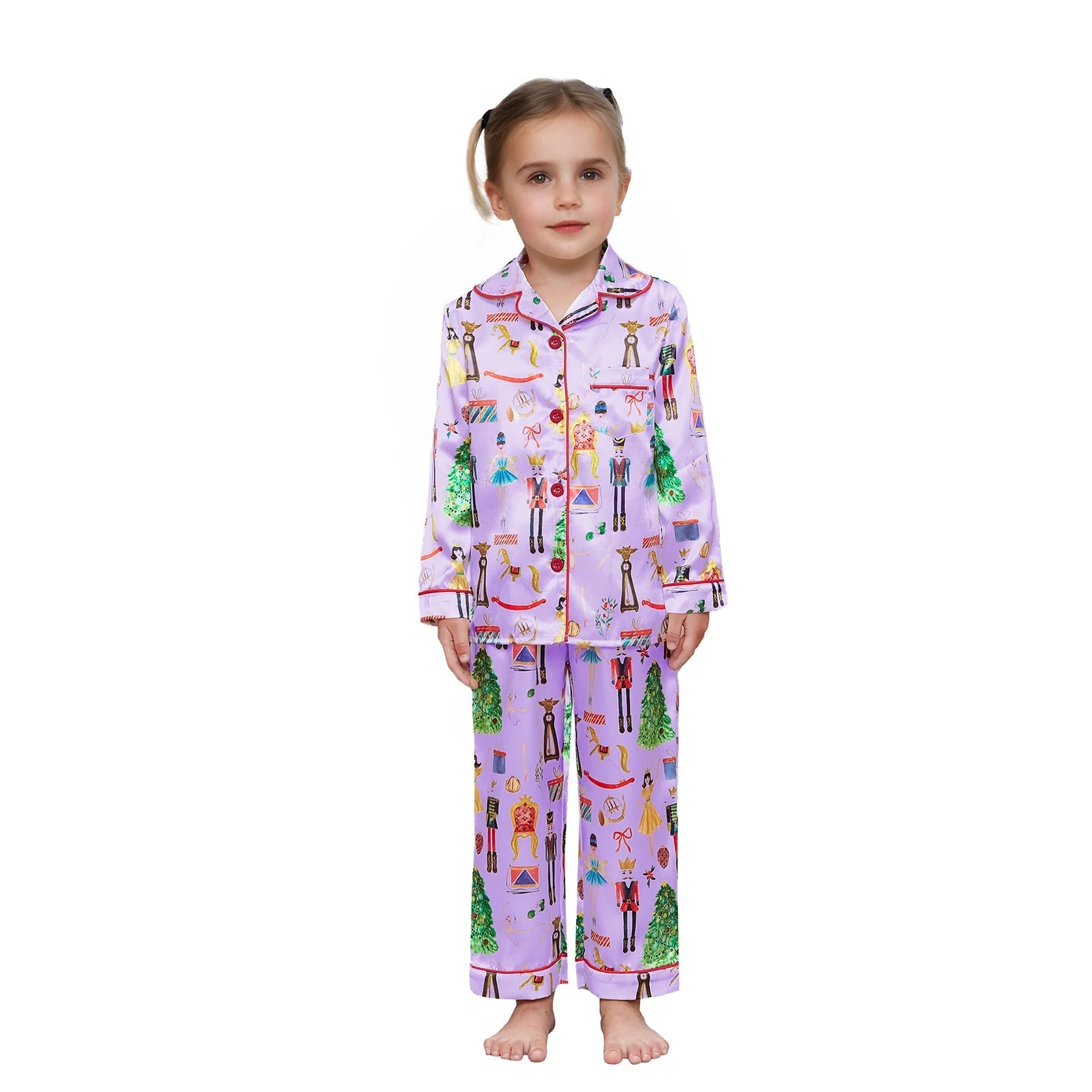 Matching Christmas Pajamas Set for Family Festive Tree Print Sleepwear for Mommy and Me Matching Tops and Pants for a Cozy - MAGUSTA BEAUTY