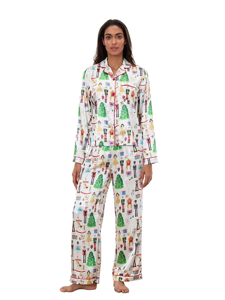 Matching Christmas Pajamas Set for Family Festive Tree Print Sleepwear for Mommy and Me Matching Tops and Pants for a Cozy - MAGUSTA BEAUTY