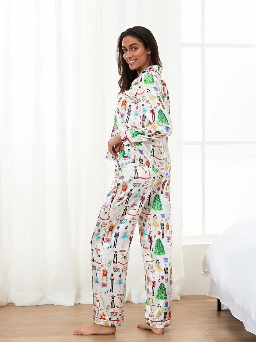 Matching Christmas Pajamas Set for Family Festive Tree Print Sleepwear for Mommy and Me Matching Tops and Pants for a Cozy - MAGUSTA BEAUTY