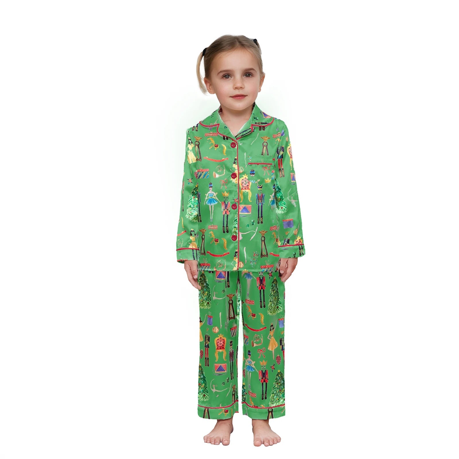 Matching Christmas Pajamas Set for Family Festive Tree Print Sleepwear for Mommy and Me Matching Tops and Pants for a Cozy - MAGUSTA BEAUTY