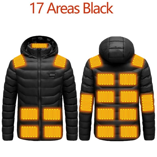 Men Heated Jacket USB Winter Outdoor Electric Heating male bobojaco Warm Sprots Thermal Coat Clothing Heatable men's parka - MAGUSTA BEAUTY